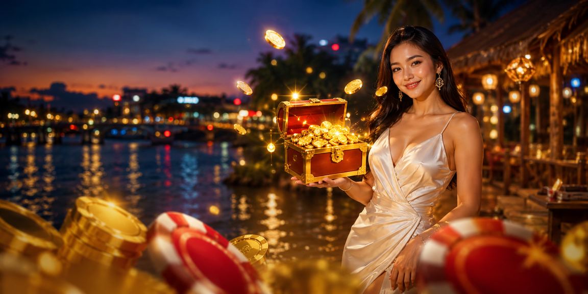 Model Vietnam memperlihatkan informasi rebate dan bonus cashback yang tersedia di platform hiburan