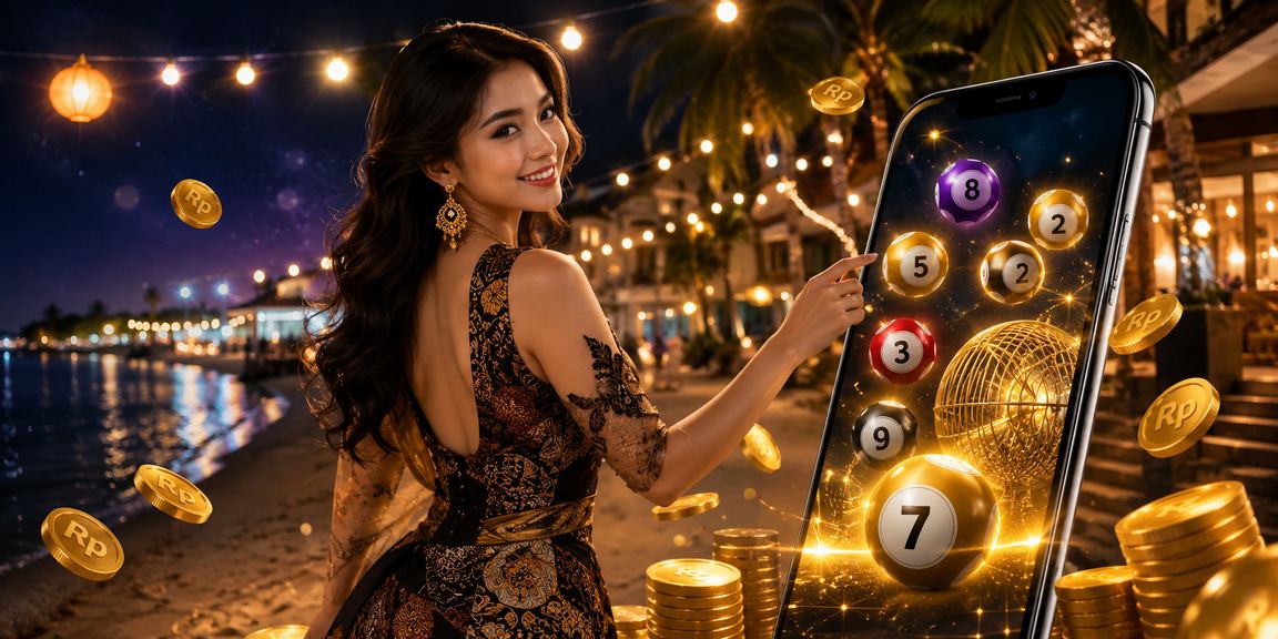 Pemain mengakses casino mobile di tepi pantai sambil menikmati pemandangan laut yang tenang